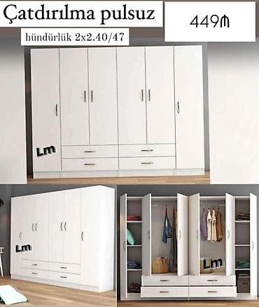 Ev və bağ: Ağ rəngdə 6 qapılı geyim dolabı Ölçü: hündürlük 2 x 2.40 / 47 — 1