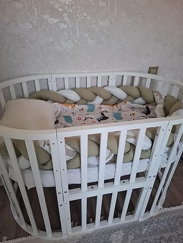 çən 2 ton: Oğlan və qız üçün, Yumru, Beşik, Dəst ilə, Matras ilə, Yellənmə mexanizmsiz — 3