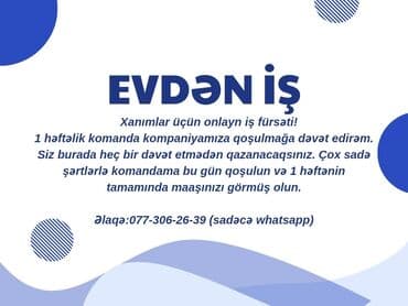 Inzibati heyət: Ofis menecer, katib tələb olunur, Onlayn iş, İstənilən yaş, Təcrübəsiz — 1