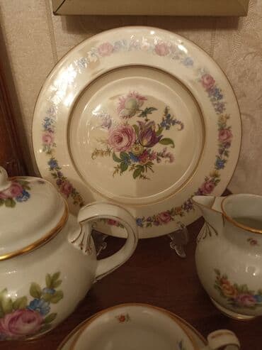 cay dəstləri: Çay dəsti, rəng - Ağ, Farfor, 6 nəfərlik, Almaniya — 18