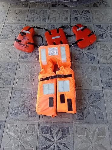 monika berde: Narıncı rəngli xilasedici gödəkçə və 2 ədəd üzmə yastığı dəsti — 1