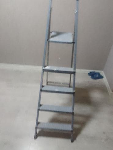 demir pileken: Metall nərdivan – 5 pilləli, qatlanan model - Material: möhkəm metal — 1