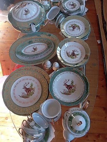 cay servisi: Nahar dəsti, rəng - Qızılı, Farfor, 6 nəfərlik, Çexiya — 4