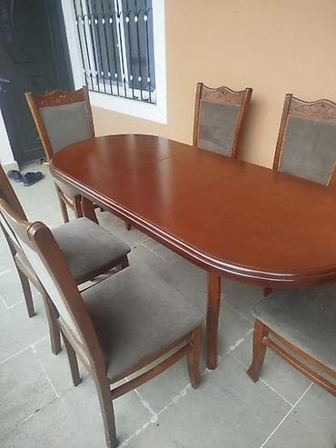 balkon ucun stol stullar: Açılan, Oval masa, 6 stul — 3