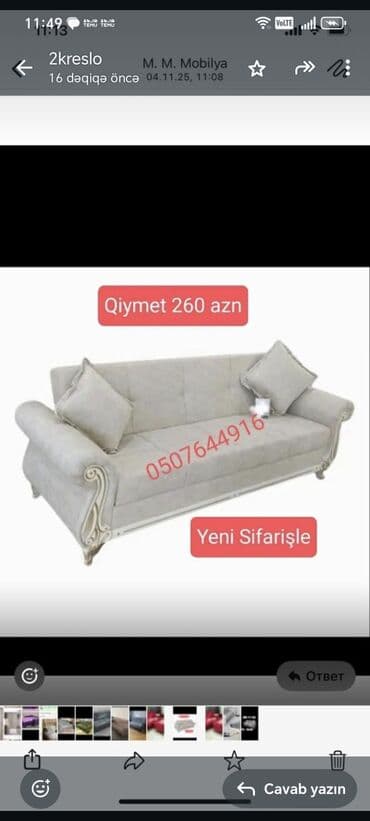 Mətbəx mebeli: Di̇van-kravat, Yeni, Açılan, Bazalı, Parça, Ödənişli çatdırılma — 5