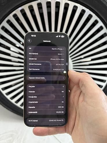 ıphon: IPhone 16 Pro Max, 256 GB, Desert Titanium, Zəmanət, Simsiz şarj, Face ID — 10