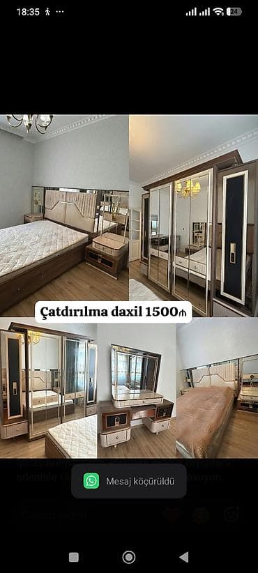 Bazali yataq desti 1500 manat.*Catdirilma quraşdırılma yaxin erazilere