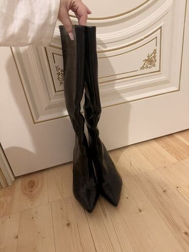 Аксессуары: Qadın uzun çəkmə – qara, krokodil naxışlı - Stil: Dizaltı uzunluqda — 5