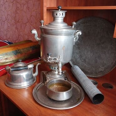 подарок женщине: Чайный набор, цвет - Серый, Металл, СССР — 1