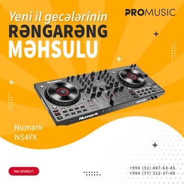 dj controller: Numark NS4FX ( Yüksək keyfiyyətli Numark NS4FX avadanlıqlarının nağd — 1