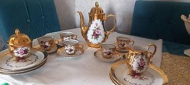 Кофейный набор, цвет - Золотой, Фарфор