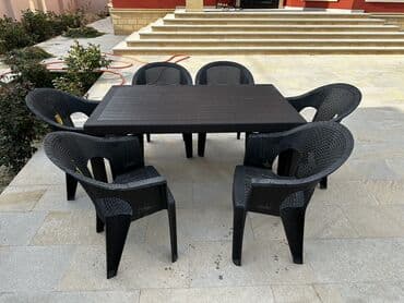 saray qesebesinde ucuz heyet evleri: Yeni, Dördbucaq masa, 6 stul, Açılmayan, Stullar ilə, Plastik, Türkiyə — 1