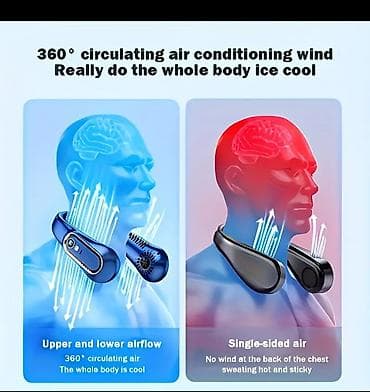 ventilator: Boyunda taxılan portativ USB şarjlı ventilyator - 360° dövriyyəli — 4