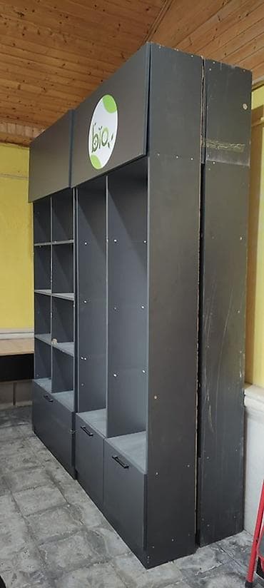 vitrin dolab: Mağaza üçün vitrın/raf sistemi - Material: laminat/LDSP (tünd boz — 3