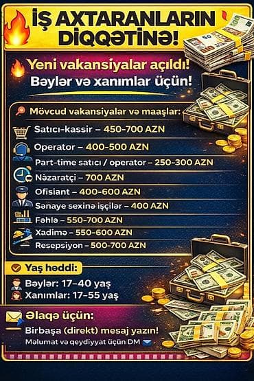 Ev personalı və təmizlik: Ofisiant tələb olunur, Restoran, 18-29 yaş, Təcrübəsiz — 4