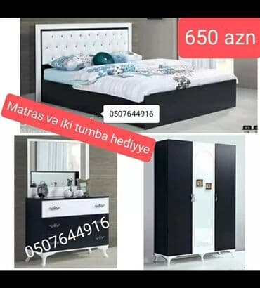 metbex skaf: İkinəfərlik çarpayı, Dolab, 2 tumba, Termo, Azərbaycan, Yeni — 6