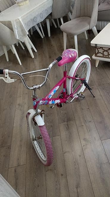 Uşaq velosipedi – 20" təkər ölçüsü - Rəng: çəhrayı-ağ, çiçək naxışlı — 6