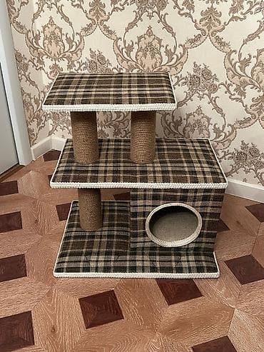 Yuvalar: Pişik üçün çoxfunksiyalı oyun və dırmaşma kompleksi - 2 mərtəbəli — 3