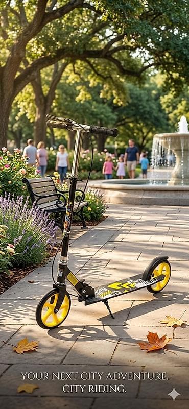 Şəhər üçün skuter – “City Riding” - Böyük təkərlər: ön və arxa iri