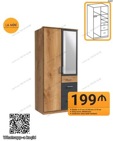 paltar asılan: Yeni, Açılan, 2 qapılı Düz dolab, Qarderob, paltar dolabı, Azərbaycan — 1