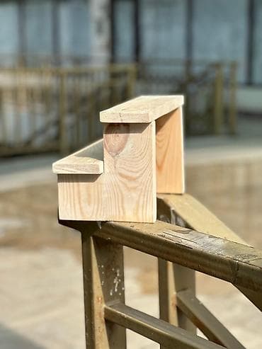 agac budayan: İki pilləli taxta dayaq/nərdivan - Material: təbii şam ağacı, bütöv — 2