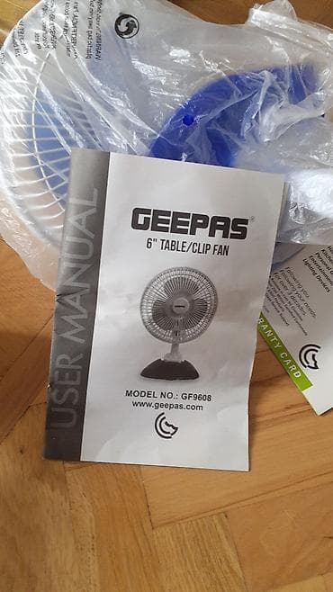 Geepas 6" Masa/Klip Ventilyatoru – Model GF9608 - 6 düymlik kompakt