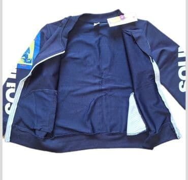 oglan ucun papaqlar: Uşaq üçün idman gödəkçəsi – tünd göy rəngdə, önü tam fermuarlı — 2