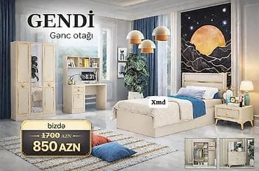 perla gence: GENDİ – Gənc otağı dəsti - Komplekt tərkibi: - 3 qapılı şkaf (ayna — 1