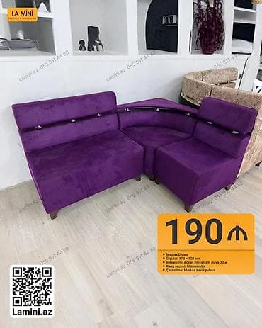 Künc divan, Açılan, Vеlur parça, Şəhərdaxili pulsuz çatdırılma