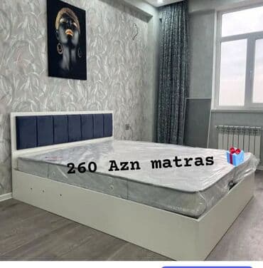 taxt: Yeni, İkinəfərlik çarpayı, Bazasız, Matras ilə, Siyirməsiz, Azərbaycan — 1