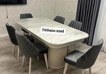 Mətbəx üçün, Oval masa, 6 stul — 1