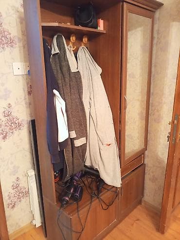 1 qapı, Güzgülü, Qəhvəyi, Açılan, Düz dolab — 2