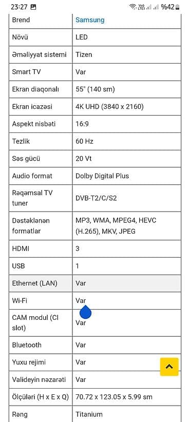 Televizorlar: Televizor Samsung LED ekran 55" — 3