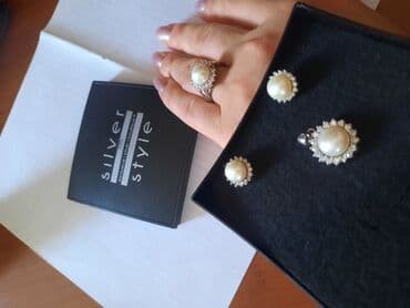 gumuş əşyaları: Dəstə daxildir: Kulon, Üzük, Sırğa, Gümüş, 925 Əyar — 3