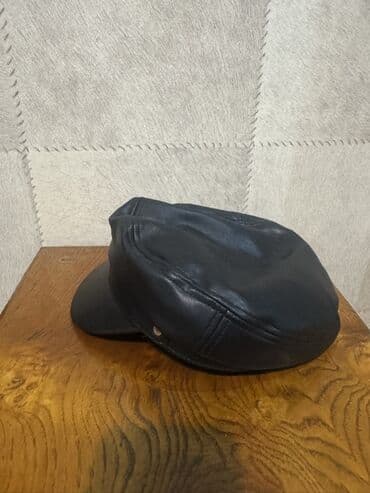 Daewoo: Qara dəri kepka – kapitan/baker boy stili - Material: yüksək — 8