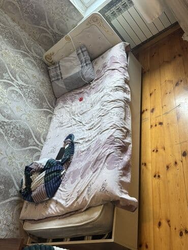 купить двуспальная кровать: Односпальная кровать, Без подьемного механизма, С матрасом, Без выдвижных ящиков — 2