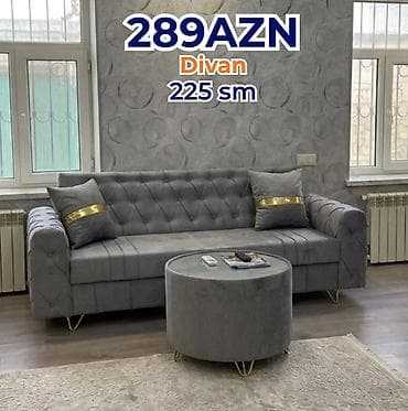 divan divan: Divan – 225 sm Qiymət: 289 AZN (şəkildə göstərilən) - Rəng: Boz - — 1