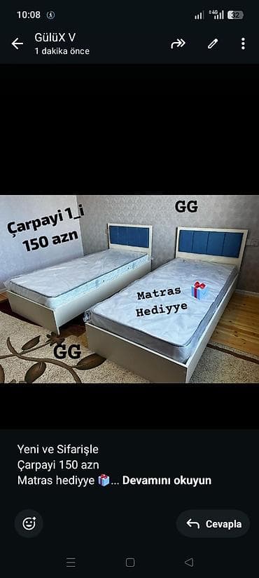 taxta kravatlar: Yeni ve Sifarişle Çarpayi 150 azn Matras hediyye 🎁 Ölçü 2/90 Rəng — 1