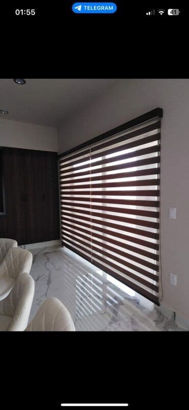 yataq otağı üçün pərdələr: Zebra jalüz pərdələr - İkili qatlı zebra sistemi: işıq-keçirən tül — 2