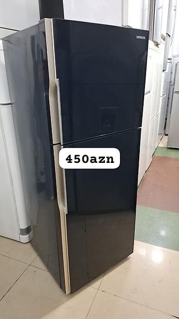 2 qapılı Hitachi Soyuducu Satılır, rəng - Qara, Dispenserli