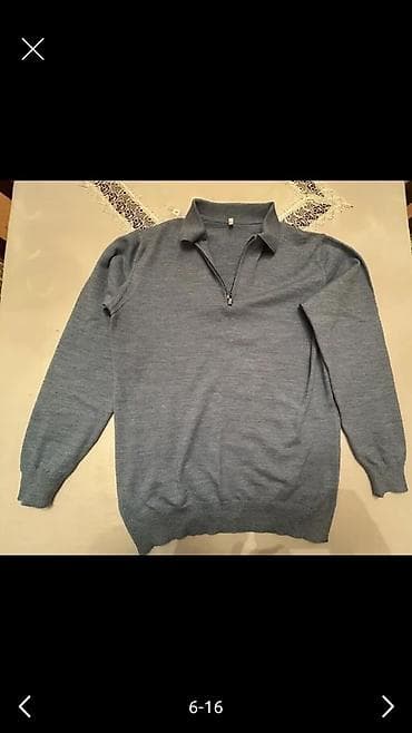 Uşaq geyimi və ayaqqabıları: Kişi köynəyi – qısaqol, düyməli, tünd mavi (denim effekti) rəngdə — 3