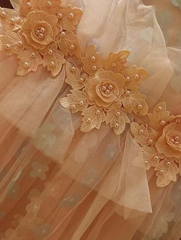 Uşaq geyimi və ayaqqabıları: Uşaq üçün zərif mərasim donu - Rəng: açıq çəhrayı, pastel mavi və su — 2