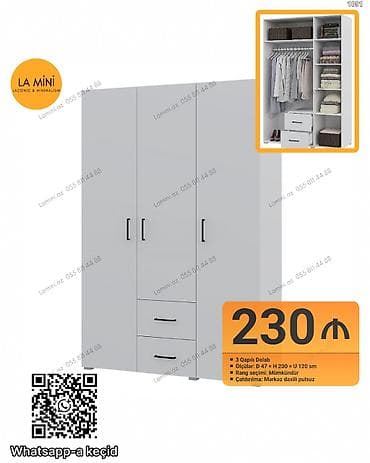 3 qapılı, Siyirməli, Açılan, Düz dolab