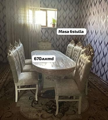 Yeni, Açılmayan, Oval masa, 6 stul lalafo.az -da Yeni, Açılmayan, Oval masa, 6 stul