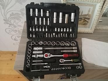 bosch drel: Elektrik alətləri dəsti - Bosch bucaqslı daşlayıcı (UŞM). Etiketdəki — 8