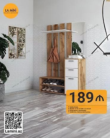 hamam ucun rəf: Dəhliz dolabı – La Mini dizaynı - Ölçülər: 40 × 200 × 120 sm - — 1