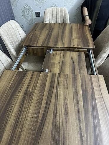 balkon ucun stol stullar: Açılan mexanizmli yemək masası - Material: ağac teksturalı MDF/LDSP — 3