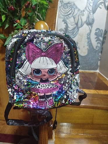 mektebli canta: Uşaq üçün “LOL Surprise” mövzusunda parıltılı mini bel çantası. - Ön — 2