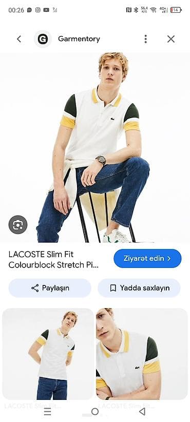 ag cins: Polo köynək, Lacoste, M, rəng - Ağ — 7