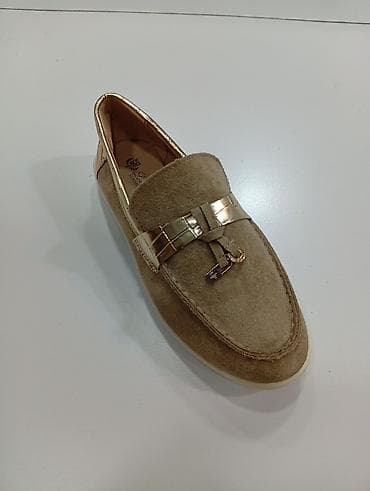 Qadın mokasinləri – zərif gündəlik model - Üst material: süet və dəri